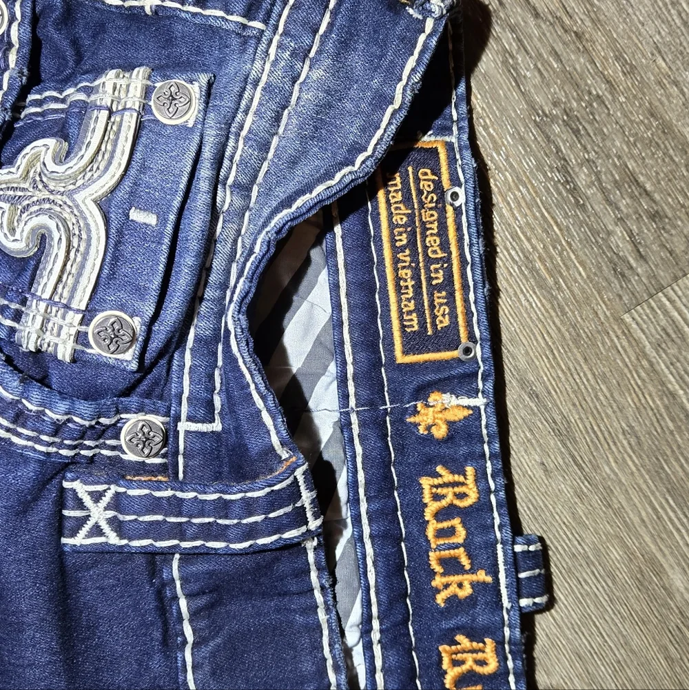 Rock Revival Slim Straight Mens Jeans Size 34 - Picture 10 of 16